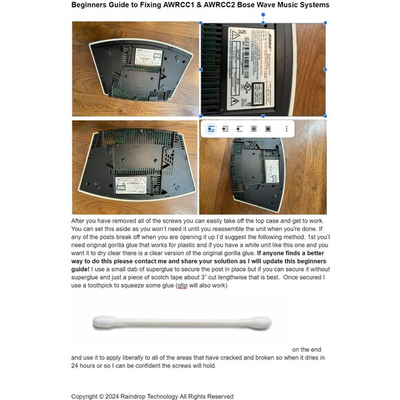 Bose Wave Music System Radio CD Player AWRCC1 & AWRCC2 *Repair DIY SERVICE KIT* - Picture 3 of 4